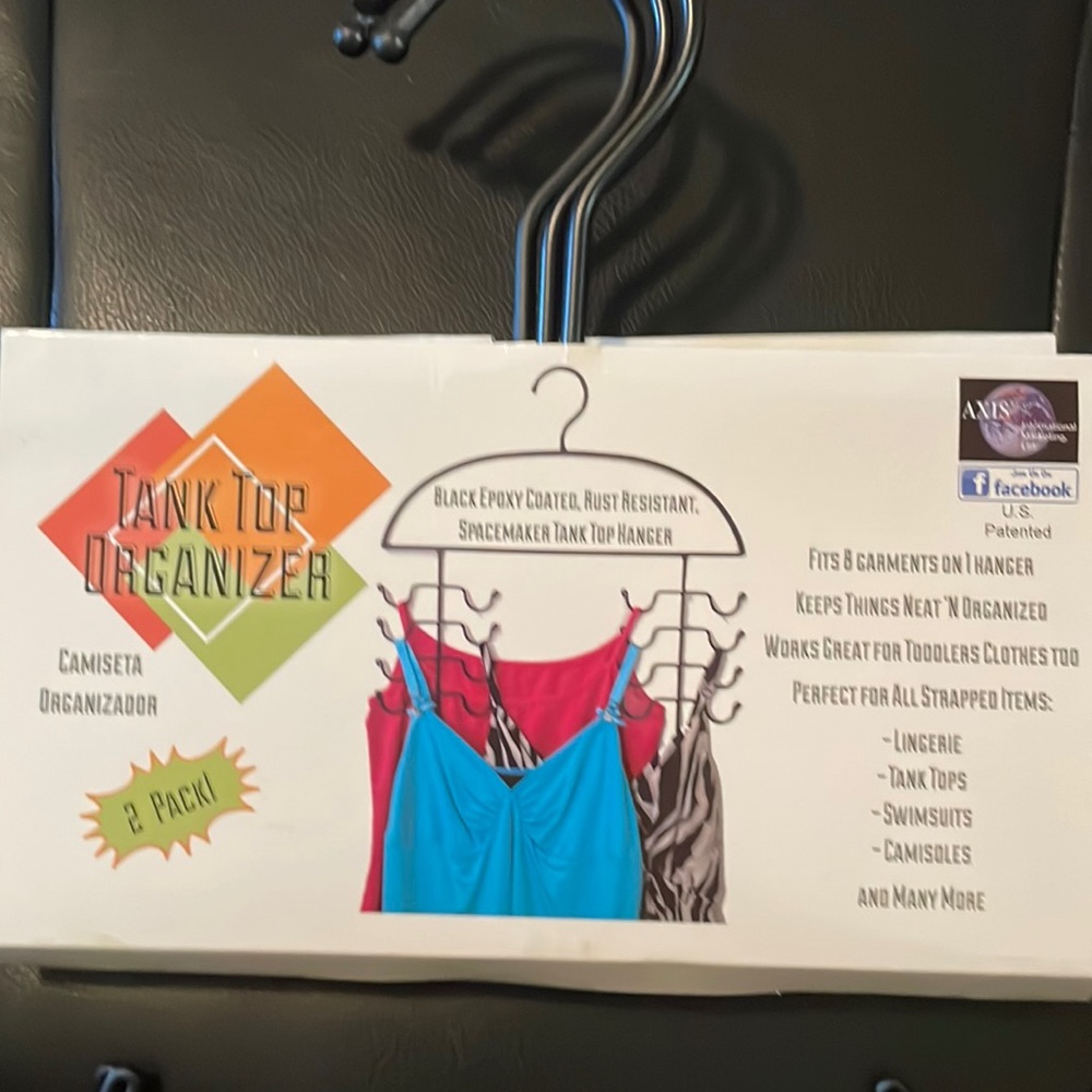 Tank top organizer pack of two for lingerie tank tops swimsuits and camisoles